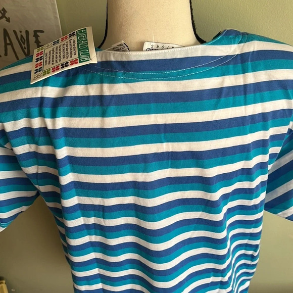 Vintage Emerald Club Juniors shoulder pads striped T-shirt - Picture 5 of 14